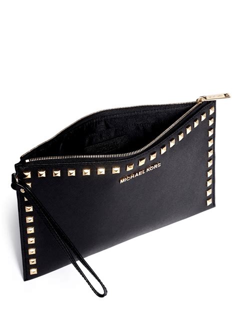 michael kors fringe clutch|Michael Kors studded clutch.